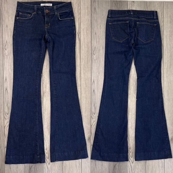 J Brand Women Size 26 Cotton Denim Wide Flare Leg Jean Low Rise Boho Western Y2K - Picture 1 of 12